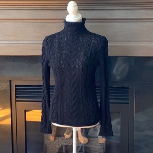 Ralph Lauren Black Cable Knit long sleeve sweater